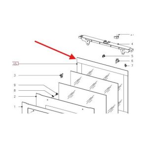 Original inner glass for Miele oven door Miele 10238410