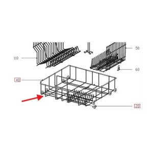Original complete lower basket for a Miele Miele 06023970 dishwasher