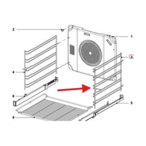 Original right rail for built-in oven Miele Miele 10196030