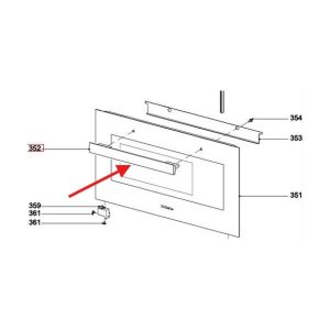 Original Miele oven door handle Miele 9605770