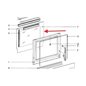 Original inner glass for Miele oven door Miele 4529603