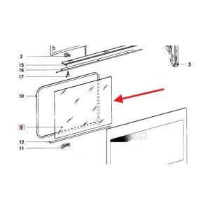 Original inner glass for Miele oven door Miele 3766361