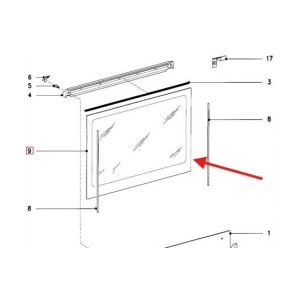 Original inner glass for Miele oven door Miele 6511110