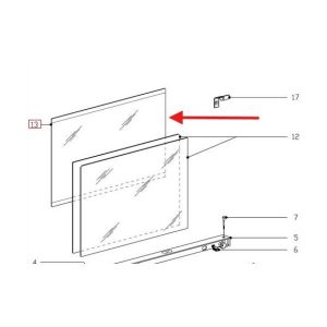 Original inner glass for Miele oven door Miele 5806490