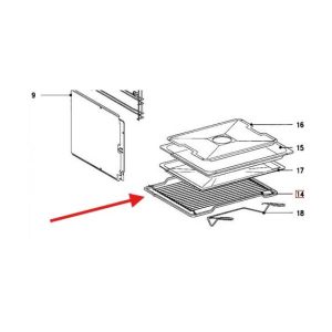 Original mesh shelf with PerfectClean coating for Miele Miele 5131241 baking oven