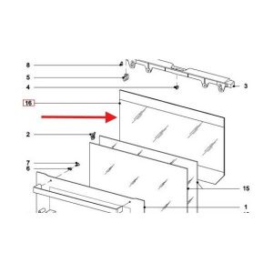 Original inner glass for Miele oven door Miele 11038050