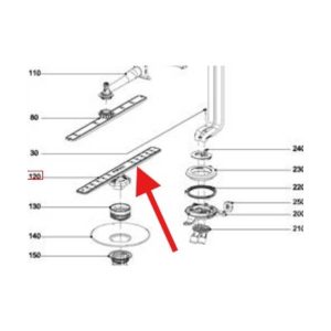 Original bottom sprinkler for a Miele dishwasher Miele 10321846