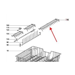 Original wine glass holder for upper basket for Miele dishwasher Miele 7501701