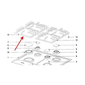 Original left tripod for Miele cooker Miele 8236191