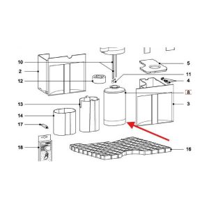 Original milk container for automatic espresso coffee machine built Miele Miele 7132000