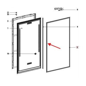 Original rubber magnetic seal for Miele refrigerator door Miele 7327592