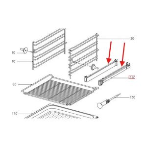 Original telescopic rails for Miele oven Miele 9520660