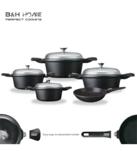 סט סירים אינדוקציה גז ובישול בתנור מאלומיניום יצוק 12 חלקים ברגהוף B&H