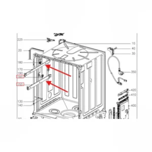 מסילה שמאלית מקורית לסלסלה עליונה למדיח כלים מילה Miele 10802851