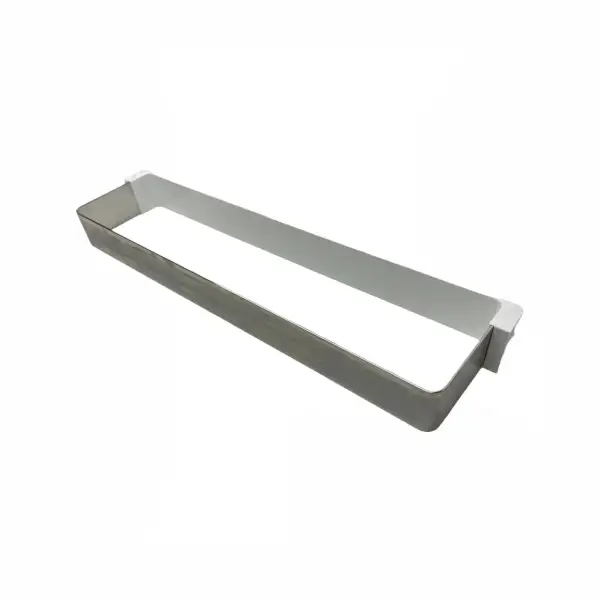 מעקה בקבוקים מקורי לדלת מקרר Miele מק"ט 7357360 - מסגרת לבנה עם שקע פלסטיק שקוף לאחסון בקבוקים ומיכלים בדלת המקרר