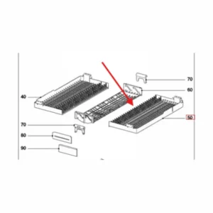 תא ימני לסלסלת סכום עליונה במדיח כלים מילה Miele 7686421